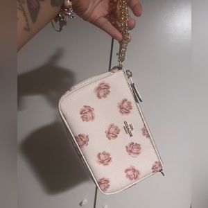 Coach floral wristlet